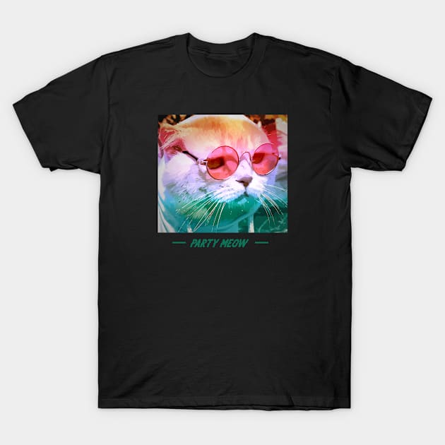 Scottish Fold Party Meow T-Shirt by MAGE